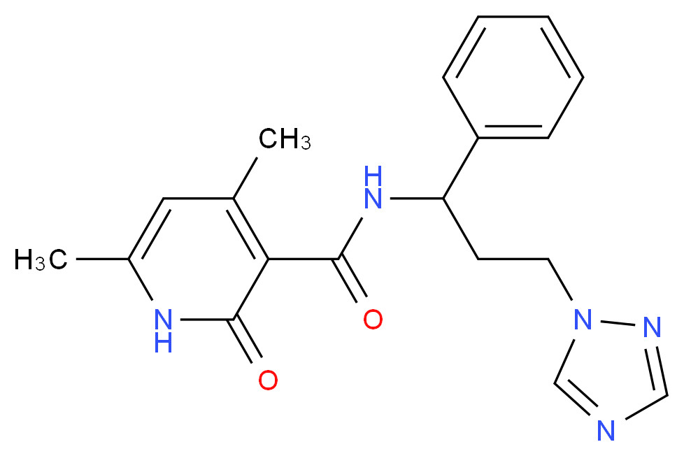 4,6-dimethyl-2-oxo-N-[1-phenyl-3-(1H-1,2,4-triazol-1-yl)propyl]-1,2-dihydro-3-pyridinecarboxamide_Molecular_structure_CAS_)
