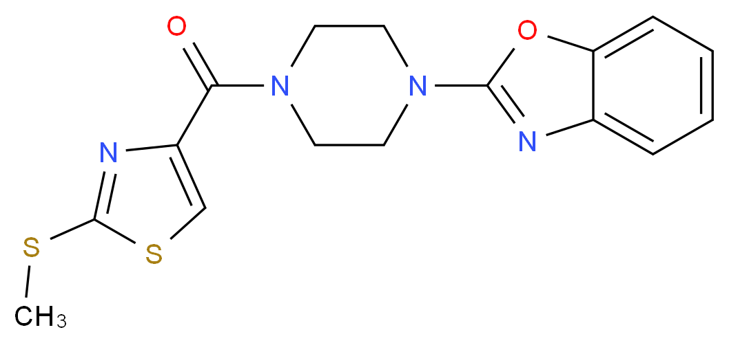 2-(4-{[2-(methylthio)-1,3-thiazol-4-yl]carbonyl}piperazin-1-yl)-1,3-benzoxazole_Molecular_structure_CAS_)