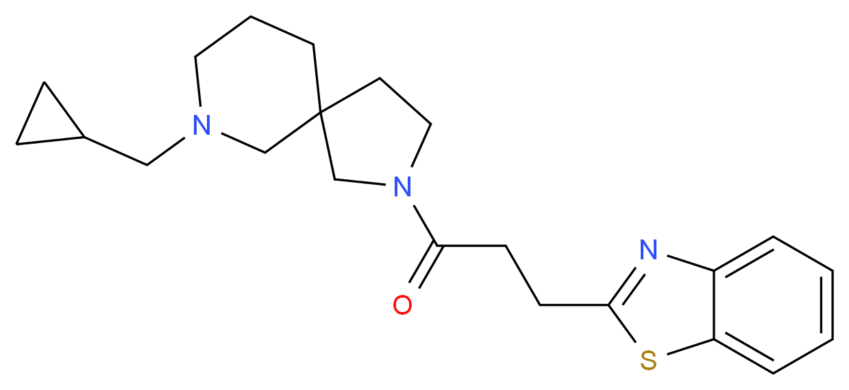 2-[3-(1,3-benzothiazol-2-yl)propanoyl]-7-(cyclopropylmethyl)-2,7-diazaspiro[4.5]decane_Molecular_structure_CAS_)