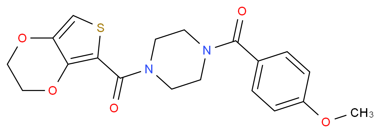 1-(2,3-dihydrothieno[3,4-b][1,4]dioxin-5-ylcarbonyl)-4-(4-methoxybenzoyl)piperazine_Molecular_structure_CAS_)