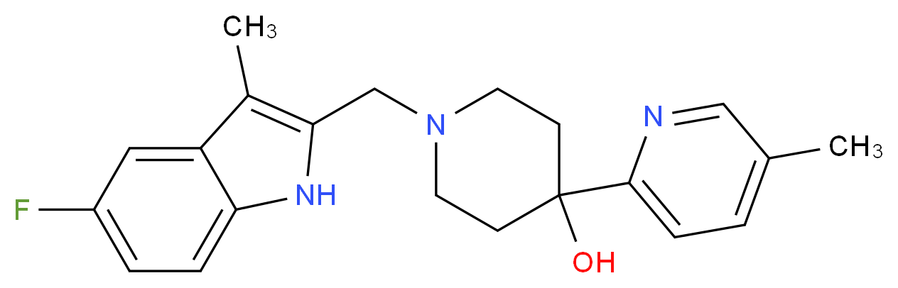 1-[(5-fluoro-3-methyl-1H-indol-2-yl)methyl]-4-(5-methylpyridin-2-yl)piperidin-4-ol_Molecular_structure_CAS_)
