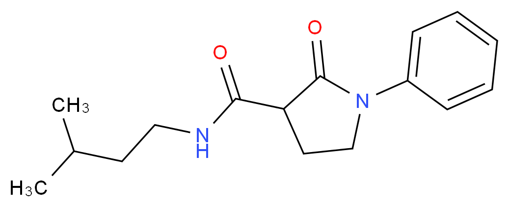 N-(3-methylbutyl)-2-oxo-1-phenyl-3-pyrrolidinecarboxamide_Molecular_structure_CAS_)