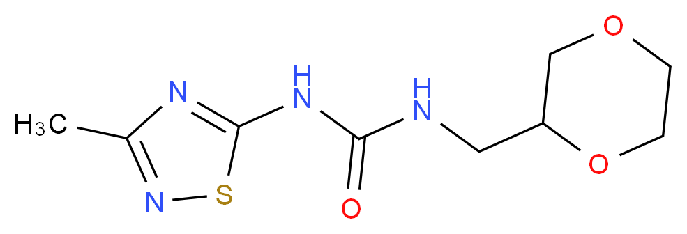 N-(1,4-dioxan-2-ylmethyl)-N'-(3-methyl-1,2,4-thiadiazol-5-yl)urea_Molecular_structure_CAS_)