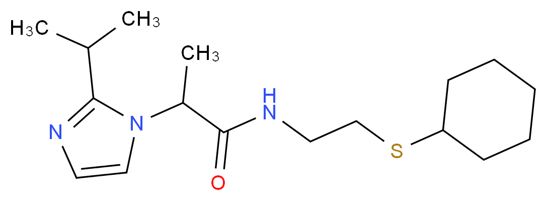 N-[2-(cyclohexylthio)ethyl]-2-(2-isopropyl-1H-imidazol-1-yl)propanamide_Molecular_structure_CAS_)