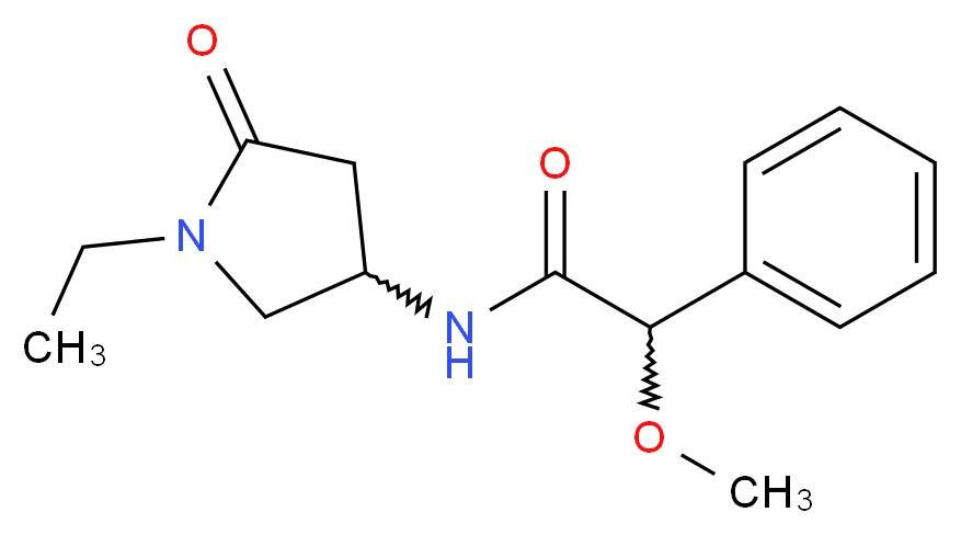 N-(1-ethyl-5-oxo-3-pyrrolidinyl)-2-methoxy-2-phenylacetamide_Molecular_structure_CAS_)