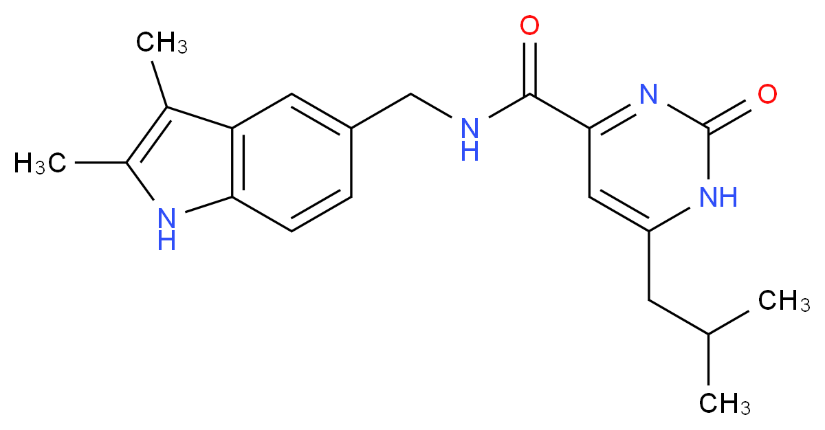 N-[(2,3-dimethyl-1H-indol-5-yl)methyl]-6-isobutyl-2-oxo-1,2-dihydropyrimidine-4-carboxamide_Molecular_structure_CAS_)