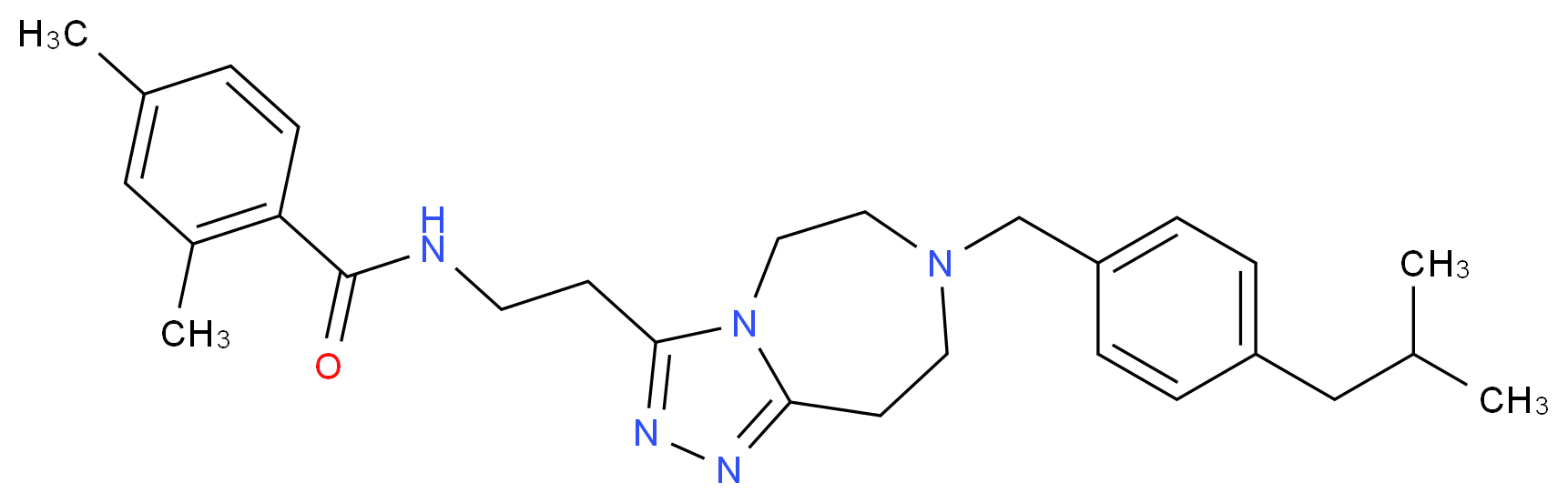 N-{2-[7-(4-isobutylbenzyl)-6,7,8,9-tetrahydro-5H-[1,2,4]triazolo[4,3-d][1,4]diazepin-3-yl]ethyl}-2,4-dimethylbenzamide_Molecular_structure_CAS_)