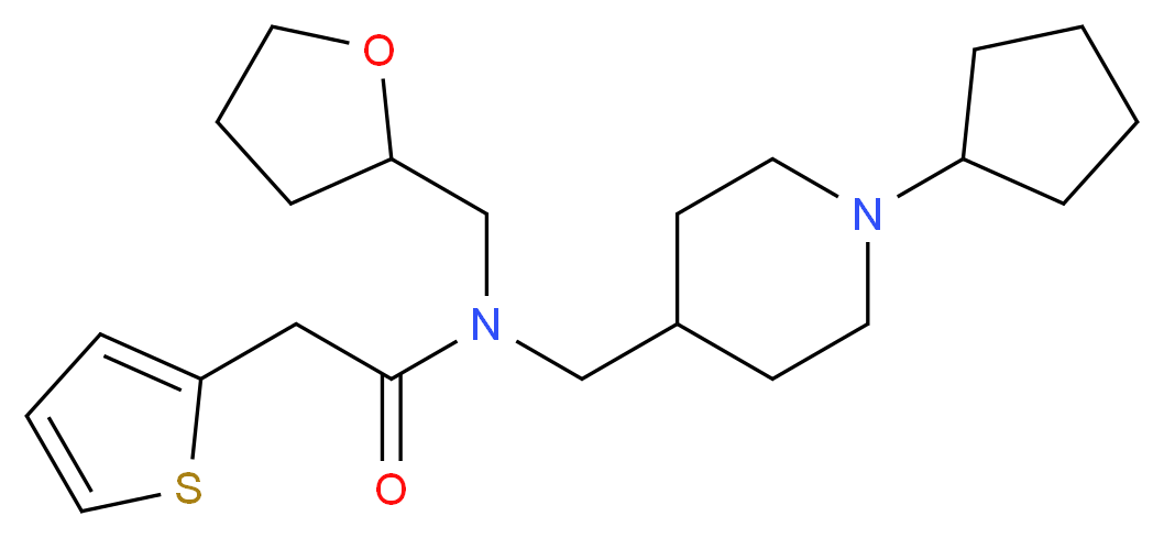 N-[(1-cyclopentyl-4-piperidinyl)methyl]-N-(tetrahydro-2-furanylmethyl)-2-(2-thienyl)acetamide_Molecular_structure_CAS_)