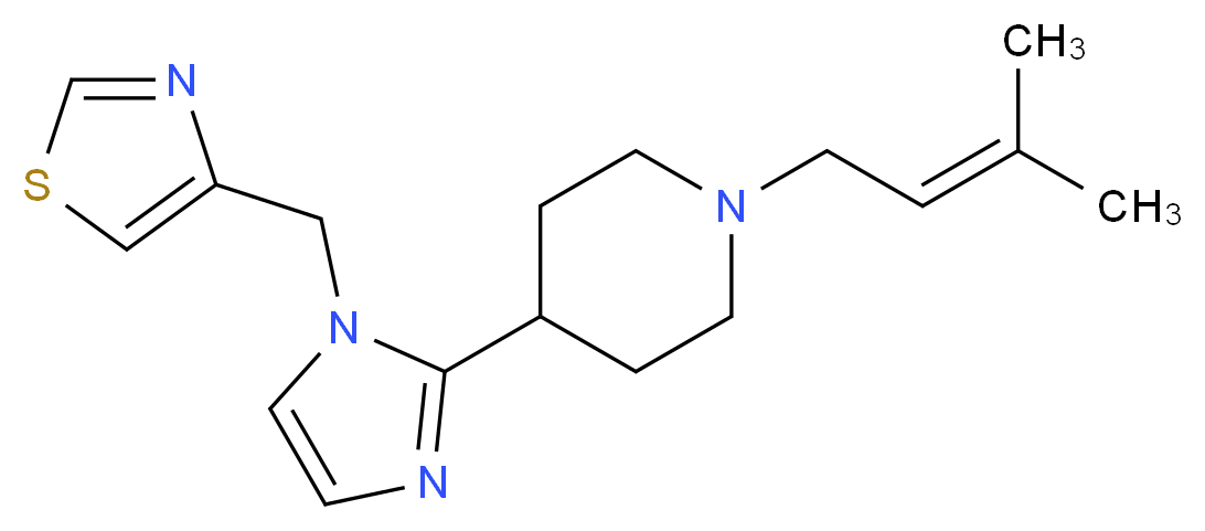 1-(3-methyl-2-buten-1-yl)-4-[1-(1,3-thiazol-4-ylmethyl)-1H-imidazol-2-yl]piperidine_Molecular_structure_CAS_)