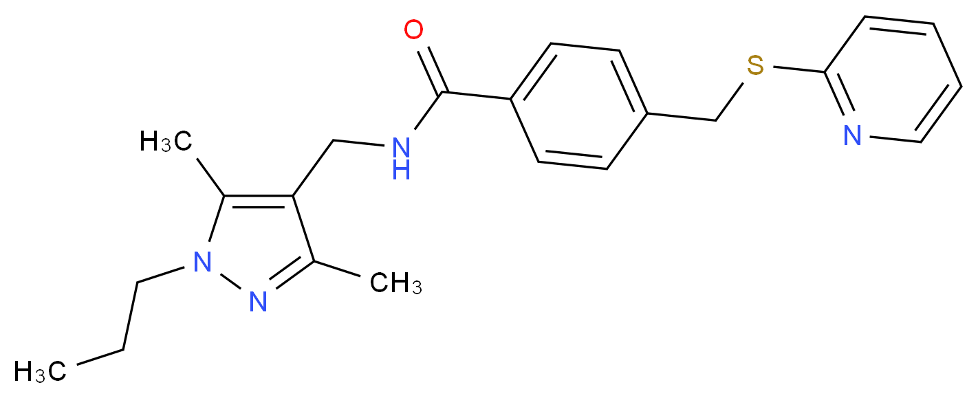 N-[(3,5-dimethyl-1-propyl-1H-pyrazol-4-yl)methyl]-4-[(pyridin-2-ylthio)methyl]benzamide_Molecular_structure_CAS_)