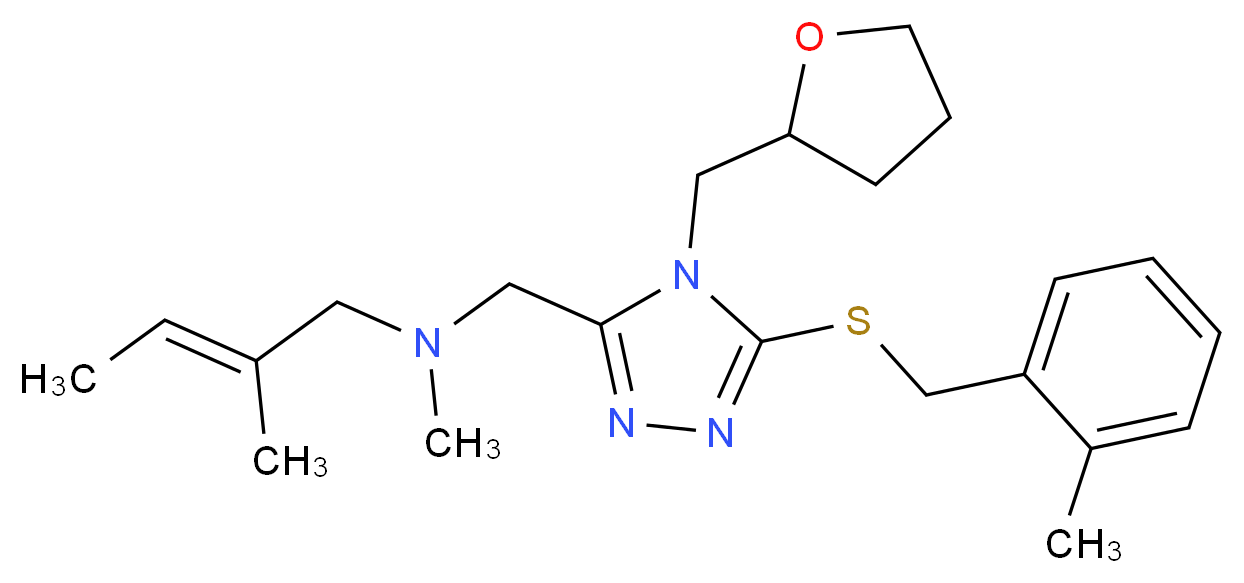 (2E)-N,2-dimethyl-N-{[5-[(2-methylbenzyl)thio]-4-(tetrahydro-2-furanylmethyl)-4H-1,2,4-triazol-3-yl]methyl}-2-buten-1-amine_Molecular_structure_CAS_)