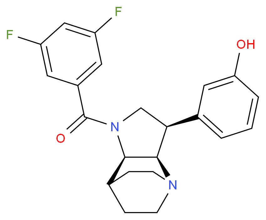 3-[(3R*,3aR*,7aR*)-1-(3,5-difluorobenzoyl)octahydro-4,7-ethanopyrrolo[3,2-b]pyridin-3-yl]phenol_Molecular_structure_CAS_)