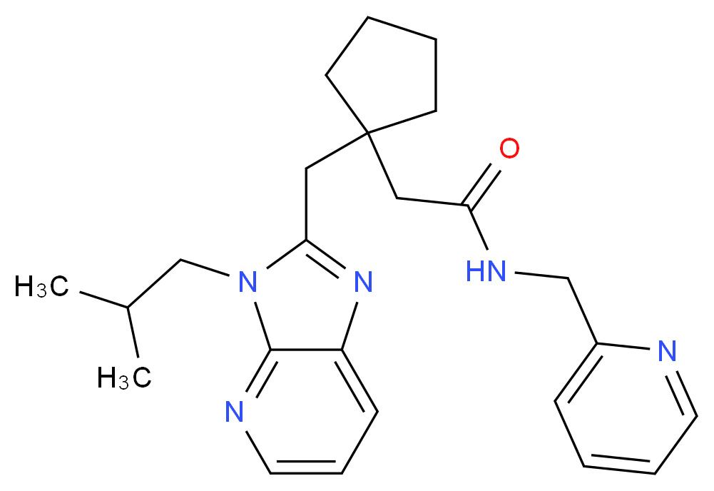 2-{1-[(3-isobutyl-3H-imidazo[4,5-b]pyridin-2-yl)methyl]cyclopentyl}-N-(pyridin-2-ylmethyl)acetamide_Molecular_structure_CAS_)