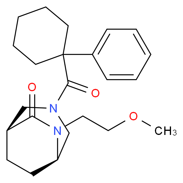 (1S*,5R*)-6-(2-methoxyethyl)-3-[(1-phenylcyclohexyl)carbonyl]-3,6-diazabicyclo[3.2.2]nonan-7-one_Molecular_structure_CAS_)