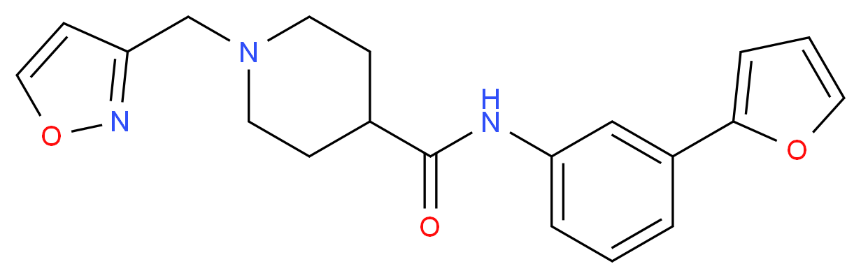 N-[3-(2-furyl)phenyl]-1-(3-isoxazolylmethyl)-4-piperidinecarboxamide_Molecular_structure_CAS_)