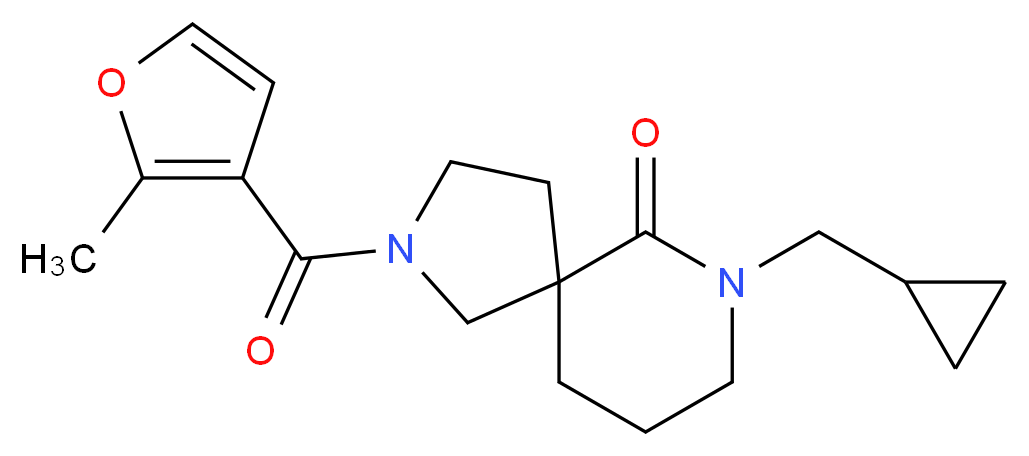 7-(cyclopropylmethyl)-2-(2-methyl-3-furoyl)-2,7-diazaspiro[4.5]decan-6-one_Molecular_structure_CAS_)