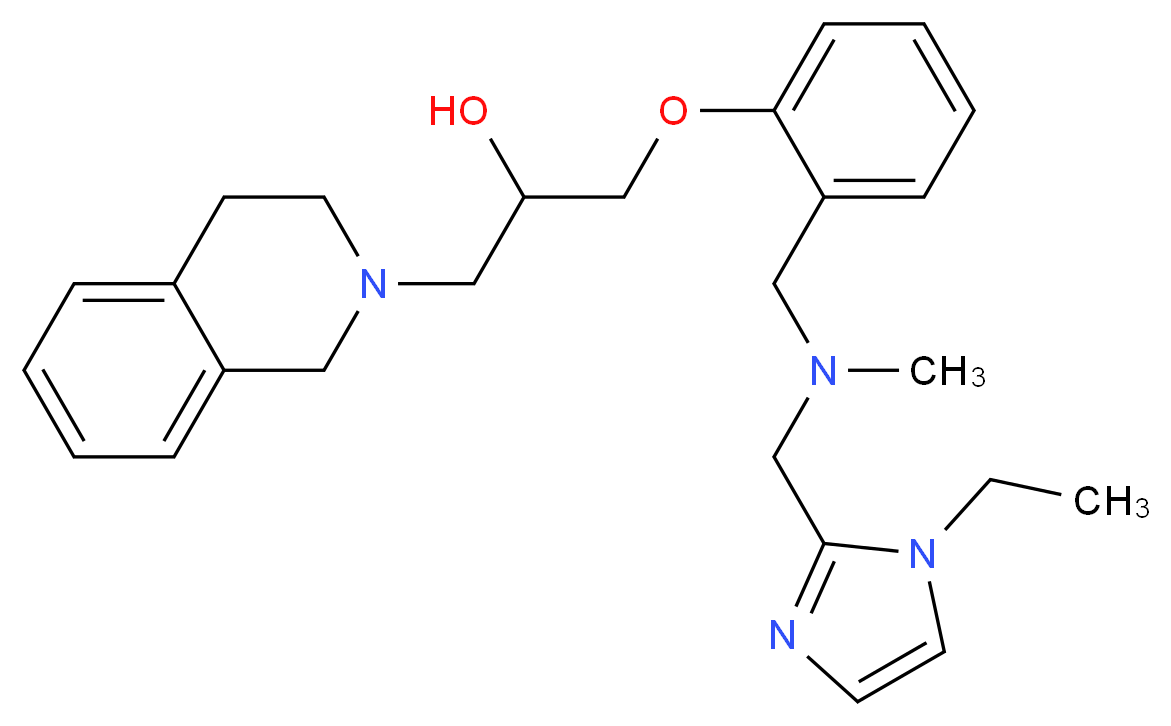 1-(3,4-dihydro-2(1H)-isoquinolinyl)-3-(2-{[[(1-ethyl-1H-imidazol-2-yl)methyl](methyl)amino]methyl}phenoxy)-2-propanol_Molecular_structure_CAS_)