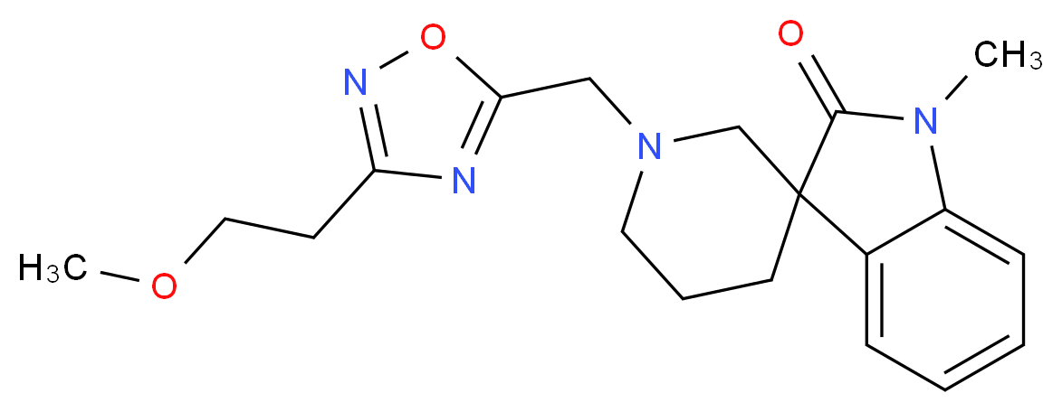 1'-{[3-(2-methoxyethyl)-1,2,4-oxadiazol-5-yl]methyl}-1-methylspiro[indole-3,3'-piperidin]-2(1H)-one_Molecular_structure_CAS_)