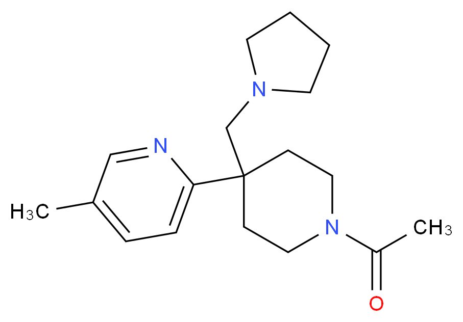 2-[1-acetyl-4-(pyrrolidin-1-ylmethyl)piperidin-4-yl]-5-methylpyridine_Molecular_structure_CAS_)