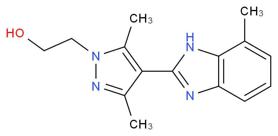 2-[3,5-dimethyl-4-(7-methyl-1H-benzimidazol-2-yl)-1H-pyrazol-1-yl]ethanol_Molecular_structure_CAS_)