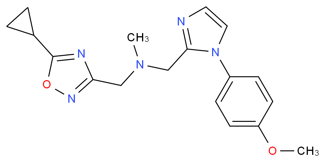 1-(5-cyclopropyl-1,2,4-oxadiazol-3-yl)-N-{[1-(4-methoxyphenyl)-1H-imidazol-2-yl]methyl}-N-methylmethanamine_Molecular_structure_CAS_)