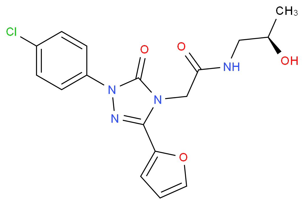 2-[1-(4-chlorophenyl)-3-(2-furyl)-5-oxo-1,5-dihydro-4H-1,2,4-triazol-4-yl]-N-[(2R)-2-hydroxypropyl]acetamide_Molecular_structure_CAS_)