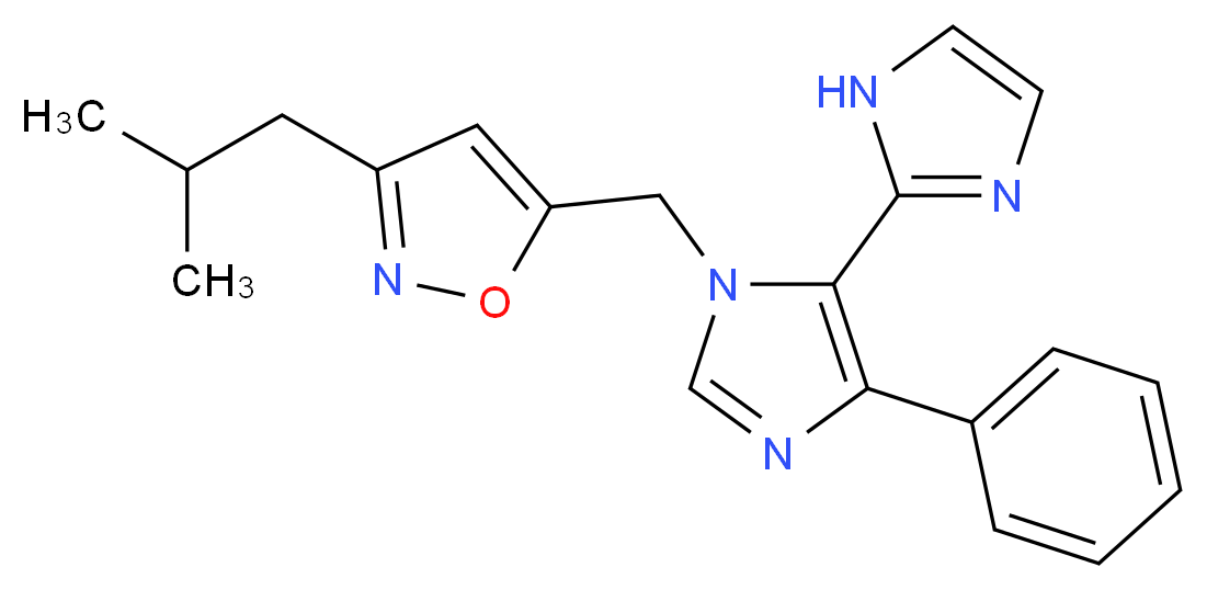 3'-[(3-isobutylisoxazol-5-yl)methyl]-5'-phenyl-1H,3'H-2,4'-biimidazole_Molecular_structure_CAS_)