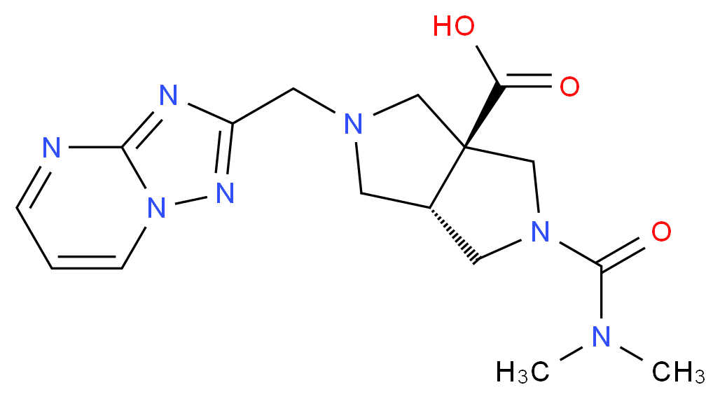 (3aS*,6aS*)-2-[(dimethylamino)carbonyl]-5-([1,2,4]triazolo[1,5-a]pyrimidin-2-ylmethyl)hexahydropyrrolo[3,4-c]pyrrole-3a(1H)-carboxylic acid_Molecular_structure_CAS_)