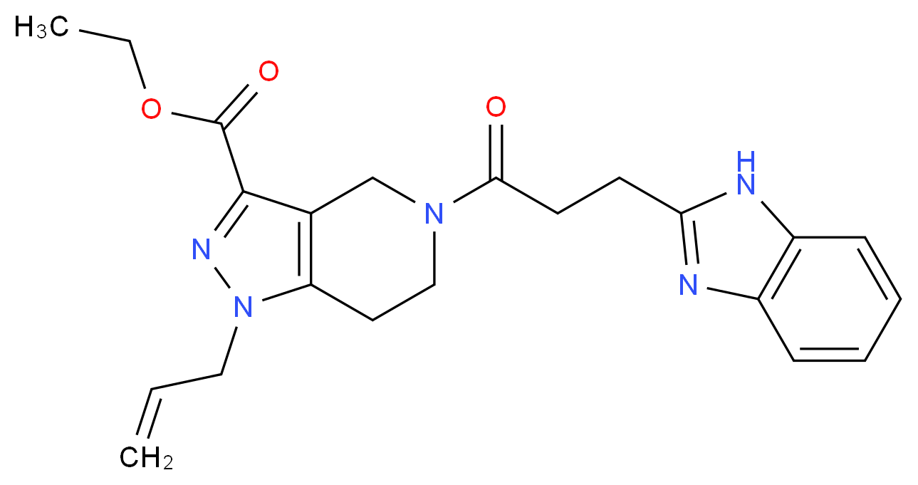 ethyl 1-allyl-5-[3-(1H-benzimidazol-2-yl)propanoyl]-4,5,6,7-tetrahydro-1H-pyrazolo[4,3-c]pyridine-3-carboxylate_Molecular_structure_CAS_)