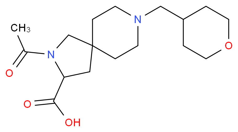 2-acetyl-8-(tetrahydro-2H-pyran-4-ylmethyl)-2,8-diazaspiro[4.5]decane-3-carboxylic acid_Molecular_structure_CAS_)
