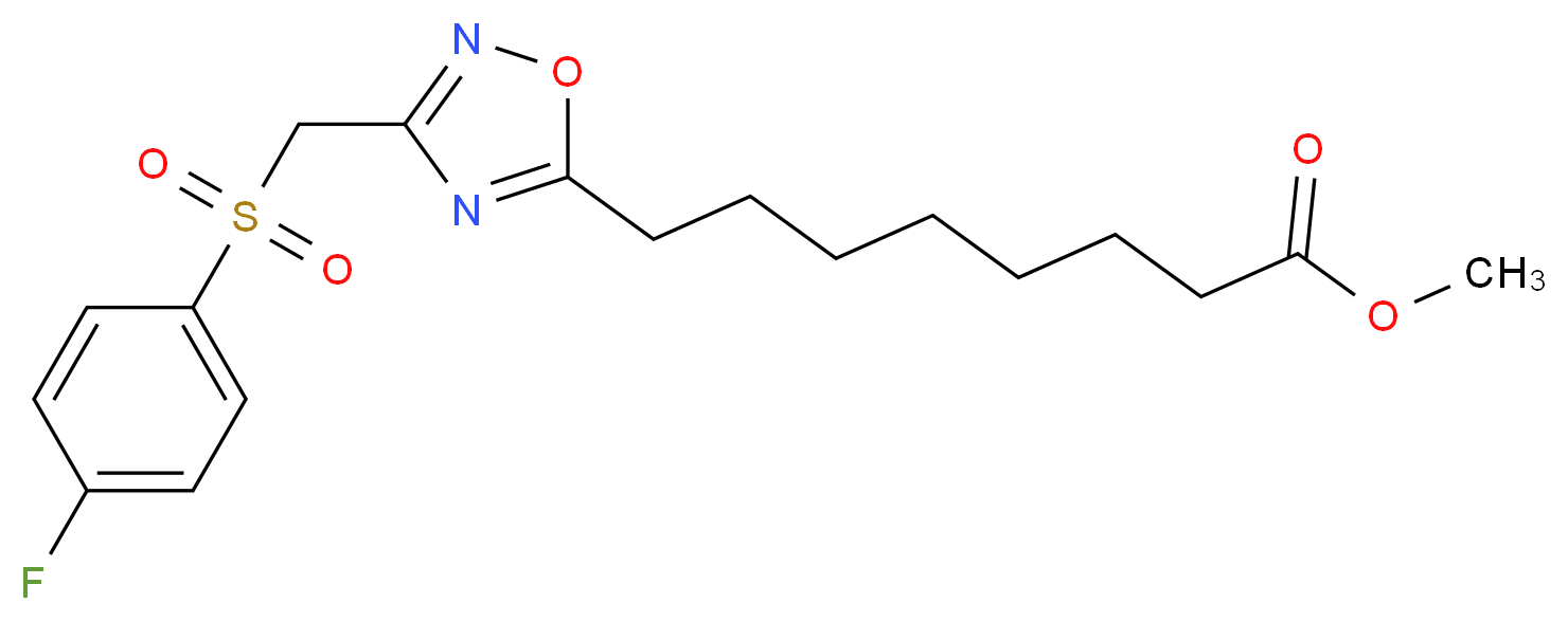 methyl 8-(3-{[(4-fluorophenyl)sulphonyl]methyl}-1,2,4-oxadiazol-5-yl)octanoate_Molecular_structure_CAS_)