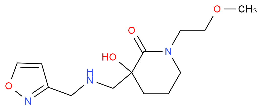 3-hydroxy-3-{[(isoxazol-3-ylmethyl)amino]methyl}-1-(2-methoxyethyl)piperidin-2-one_Molecular_structure_CAS_)