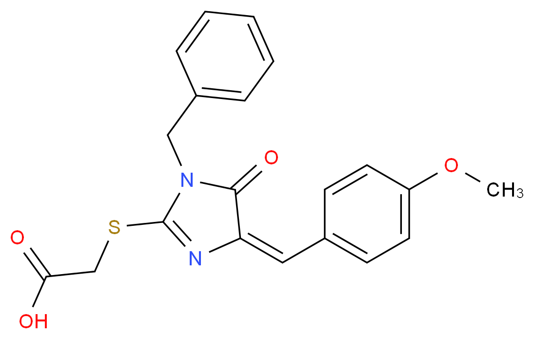 [1-Benzyl-4-(4-methoxy-benzylidene)-5-oxo-4,5-dihydro-1H-imidazol-2-ylsulfanyl]-acetic acid_Molecular_structure_CAS_)