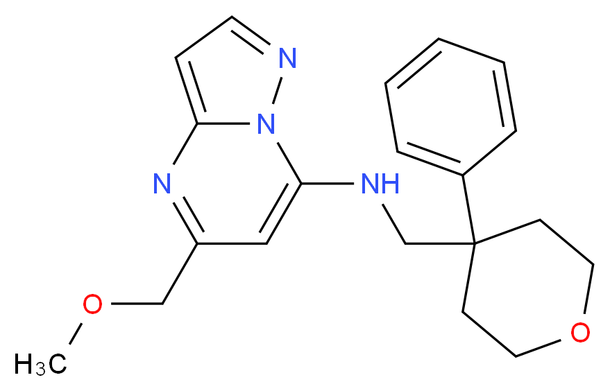 5-(methoxymethyl)-N-[(4-phenyltetrahydro-2H-pyran-4-yl)methyl]pyrazolo[1,5-a]pyrimidin-7-amine_Molecular_structure_CAS_)