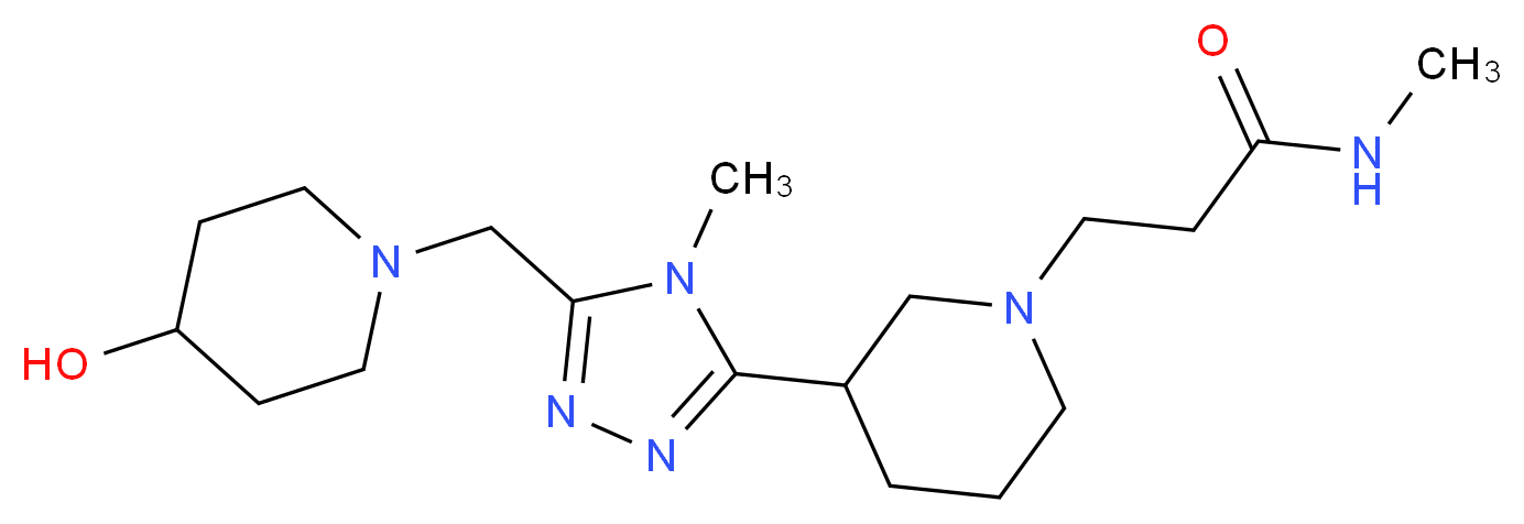 3-(3-{5-[(4-hydroxypiperidin-1-yl)methyl]-4-methyl-4H-1,2,4-triazol-3-yl}piperidin-1-yl)-N-methylpropanamide_Molecular_structure_CAS_)