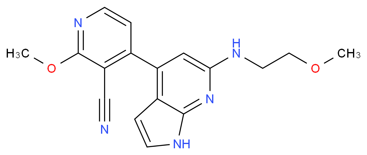2-methoxy-4-{6-[(2-methoxyethyl)amino]-1H-pyrrolo[2,3-b]pyridin-4-yl}nicotinonitrile_Molecular_structure_CAS_)
