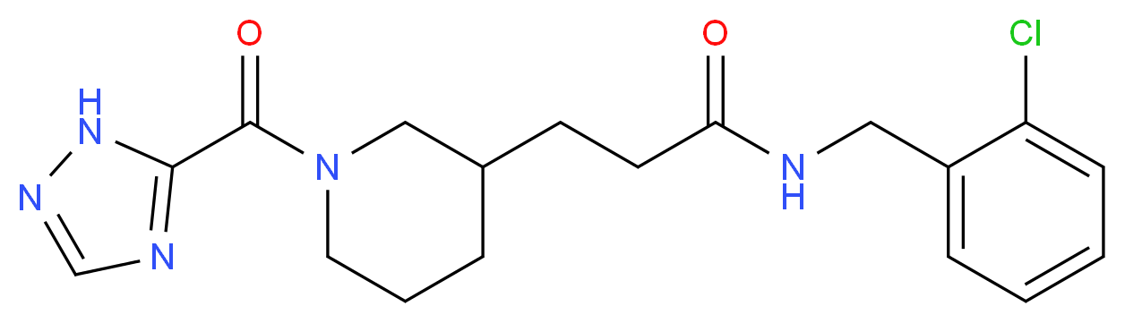 N-(2-chlorobenzyl)-3-[1-(1H-1,2,4-triazol-5-ylcarbonyl)piperidin-3-yl]propanamide_Molecular_structure_CAS_)
