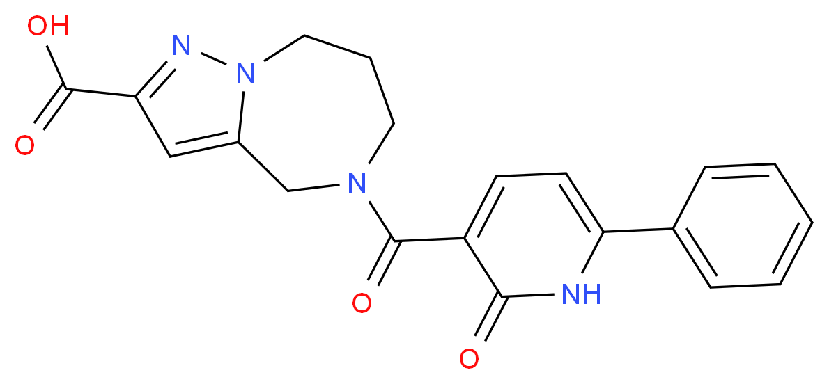 5-[(2-oxo-6-phenyl-1,2-dihydropyridin-3-yl)carbonyl]-5,6,7,8-tetrahydro-4H-pyrazolo[1,5-a][1,4]diazepine-2-carboxylic acid_Molecular_structure_CAS_)