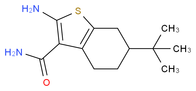 2-Amino-6-tert-butyl-4,5,6,7-tetrahydro-1-benzothiophene-3-carboxamide_Molecular_structure_CAS_68746-25-8)