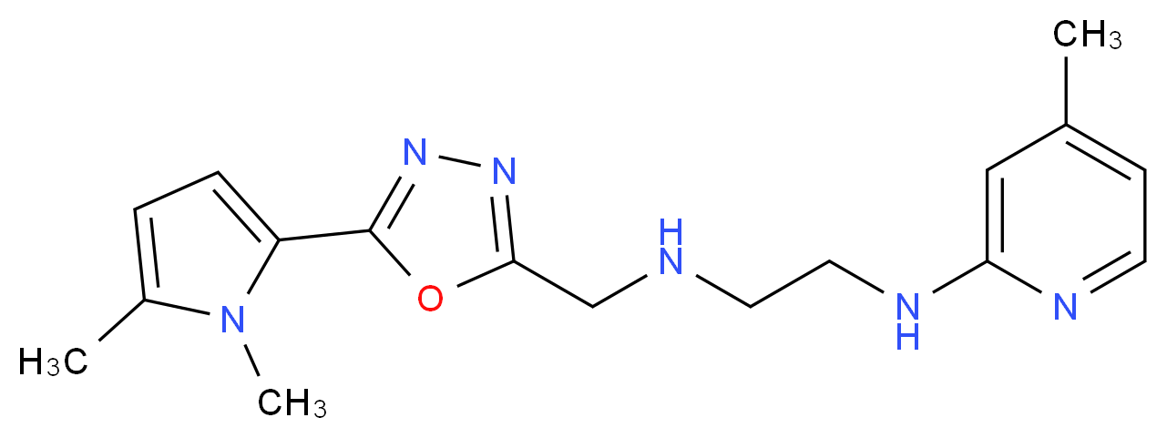 N-{[5-(1,5-dimethyl-1H-pyrrol-2-yl)-1,3,4-oxadiazol-2-yl]methyl}-N'-(4-methylpyridin-2-yl)ethane-1,2-diamine_Molecular_structure_CAS_)