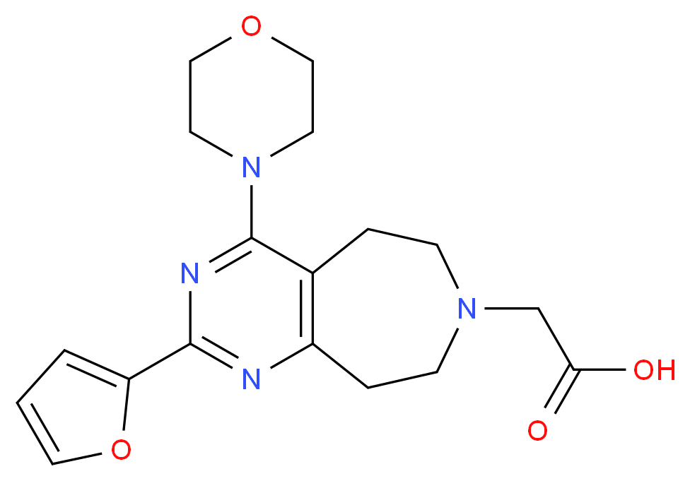 [2-(2-furyl)-4-morpholin-4-yl-5,6,8,9-tetrahydro-7H-pyrimido[4,5-d]azepin-7-yl]acetic acid_Molecular_structure_CAS_)