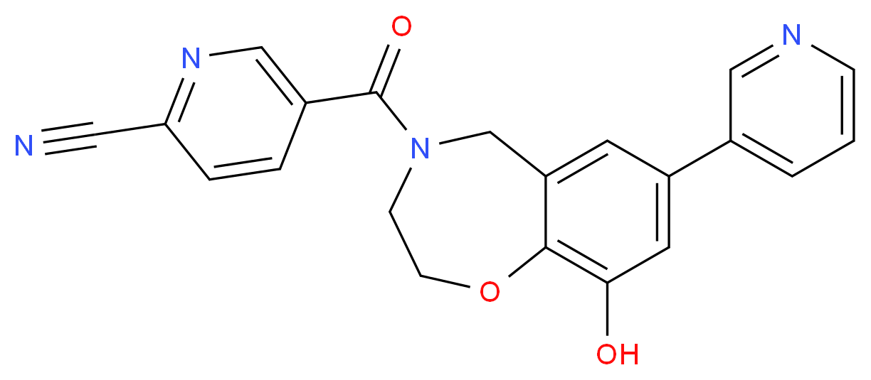 5-[(9-hydroxy-7-pyridin-3-yl-2,3-dihydro-1,4-benzoxazepin-4(5H)-yl)carbonyl]pyridine-2-carbonitrile_Molecular_structure_CAS_)
