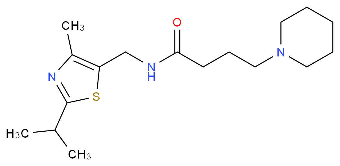 N-[(2-isopropyl-4-methyl-1,3-thiazol-5-yl)methyl]-4-(1-piperidinyl)butanamide_Molecular_structure_CAS_)