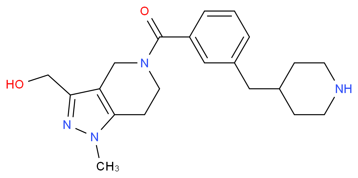 {1-methyl-5-[3-(4-piperidinylmethyl)benzoyl]-4,5,6,7-tetrahydro-1H-pyrazolo[4,3-c]pyridin-3-yl}methanol_Molecular_structure_CAS_)