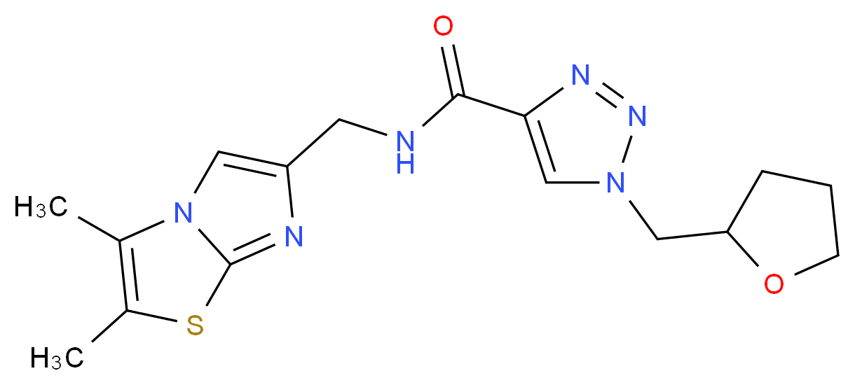 N-[(2,3-dimethylimidazo[2,1-b][1,3]thiazol-6-yl)methyl]-1-(tetrahydro-2-furanylmethyl)-1H-1,2,3-triazole-4-carboxamide_Molecular_structure_CAS_)