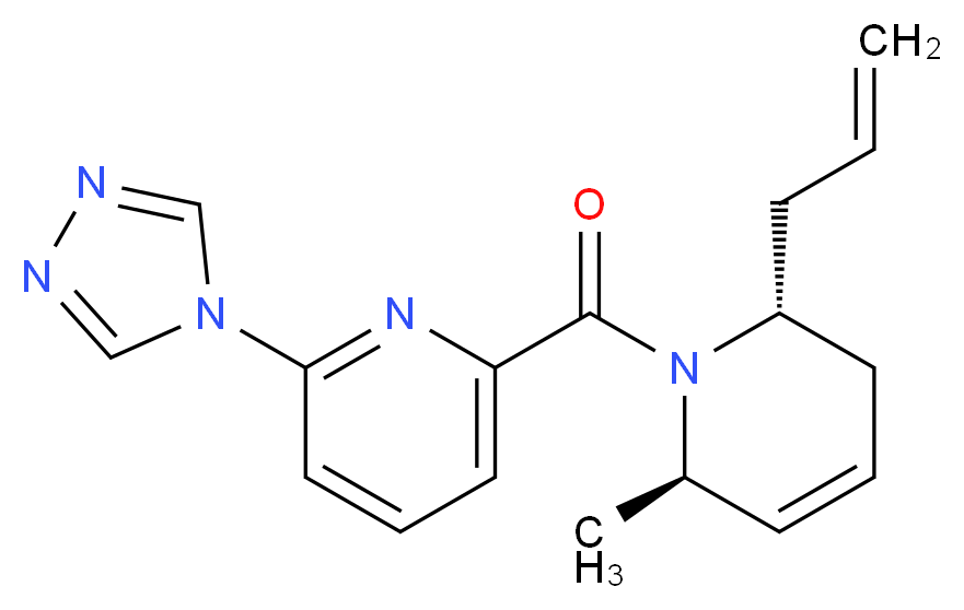 2-{[(2R*,6R*)-2-allyl-6-methyl-3,6-dihydropyridin-1(2H)-yl]carbonyl}-6-(4H-1,2,4-triazol-4-yl)pyridine_Molecular_structure_CAS_)