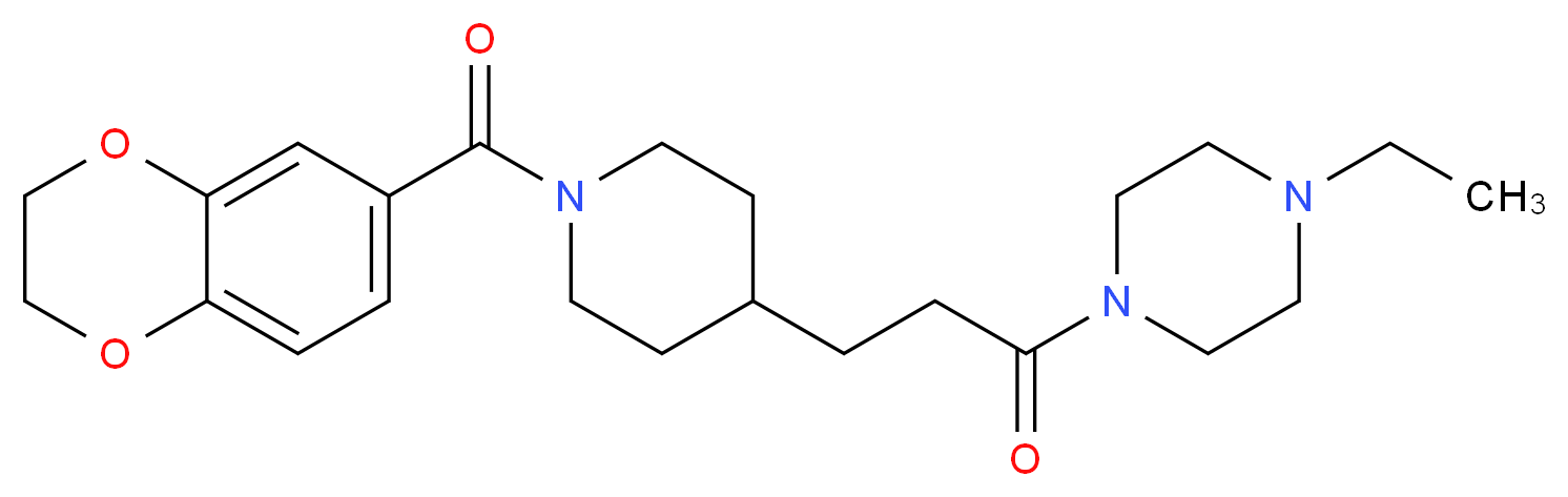 1-{3-[1-(2,3-dihydro-1,4-benzodioxin-6-ylcarbonyl)-4-piperidinyl]propanoyl}-4-ethylpiperazine_Molecular_structure_CAS_)