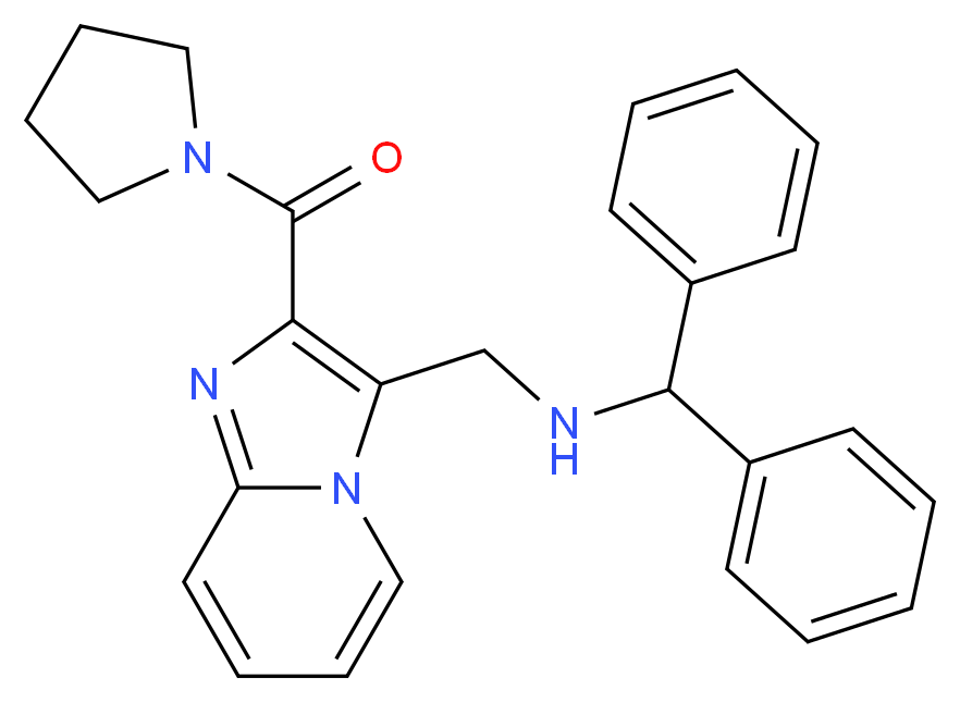 (diphenylmethyl){[2-(1-pyrrolidinylcarbonyl)imidazo[1,2-a]pyridin-3-yl]methyl}amine_Molecular_structure_CAS_)