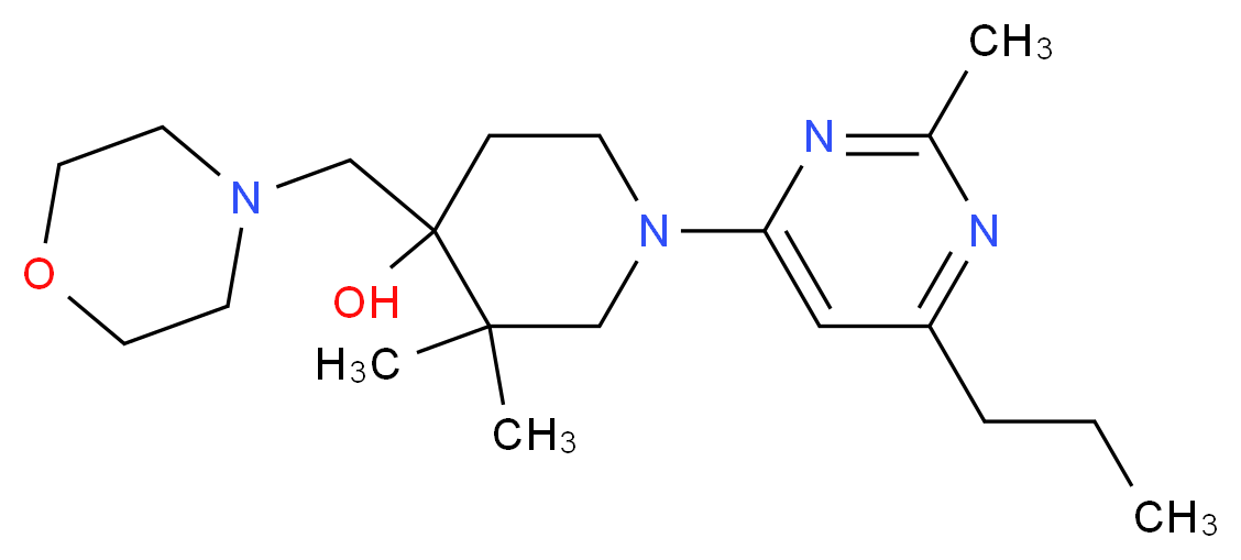3,3-dimethyl-1-(2-methyl-6-propylpyrimidin-4-yl)-4-(morpholin-4-ylmethyl)piperidin-4-ol_Molecular_structure_CAS_)
