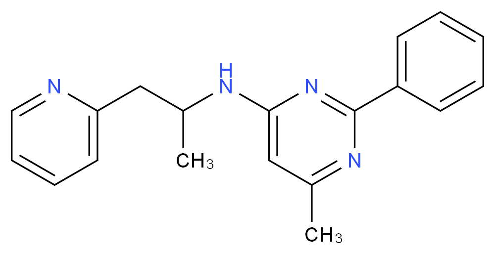 6-methyl-N-(1-methyl-2-pyridin-2-ylethyl)-2-phenylpyrimidin-4-amine_Molecular_structure_CAS_)